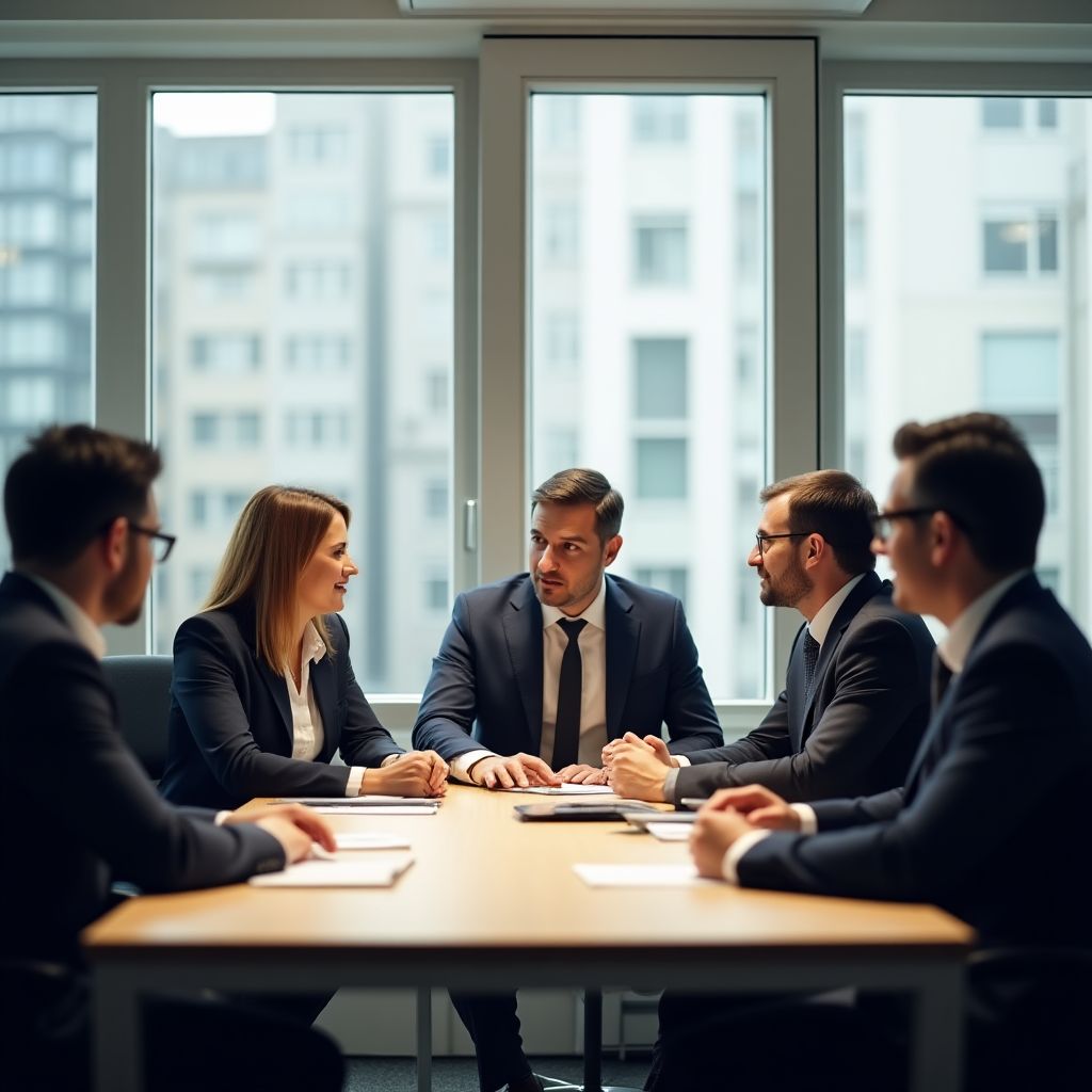 Team of business coaches in office setting